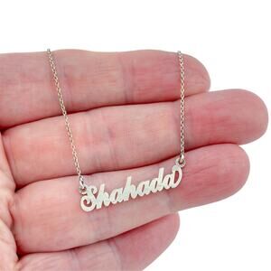 Vintage Sterling Silver 925 Shahada Name Necklace 17.5"